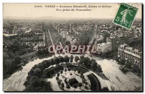 Paris - 8 - Avenue Malakoff Eylau et Kleber - Vue Prise du Trocadero - Cartes postales