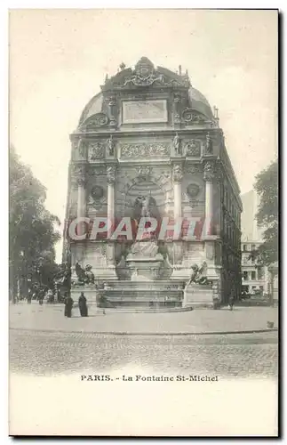 Paris - 4 - La Fontaine Saint Michel - Ansichtskarte AK