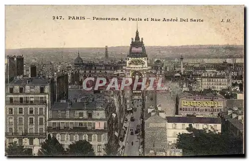 Paris - 6 - Rue Andre del Sarte - Panorama de Paris - Cartes postales (Dufayel)