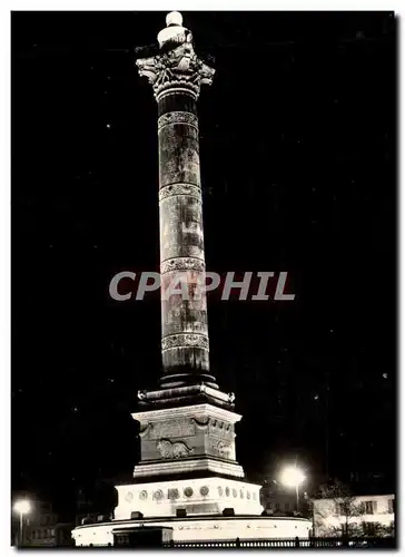 Paris - 11 - Place de la Bastille - La Colonne de Juillet Illuminee - Ansichtskarte AK