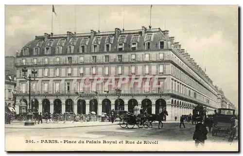 Paris - 1 - Place du Palais Royal et Rue de Rivoli - cheval - horse - Ansichtskarte AK