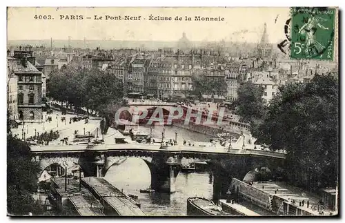 Paris - 1 - Pont Neuf - Ecluse de la Monnaie Ansichtskarte AK