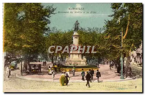 Marseille - Monument des Mobiles et les Allees - tableau - painting - art - Cartes postales