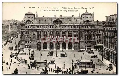 Paris - 8 - La Gare St Lazare - Cote de la Rue de Rome - Ansichtskarte AK