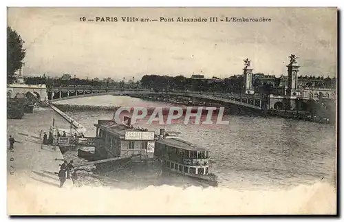 Paris - 8 - Pont Alexandre III - bateau - boat - Cartes postales