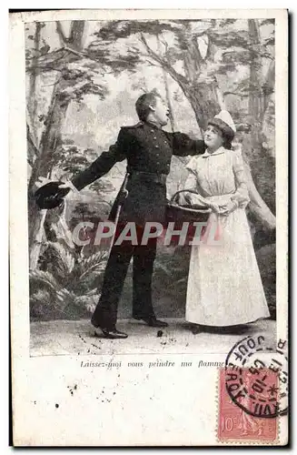 Fantaisie - Couple - Militaria - Soldier singing a song - humour - Ansichtskarte AK