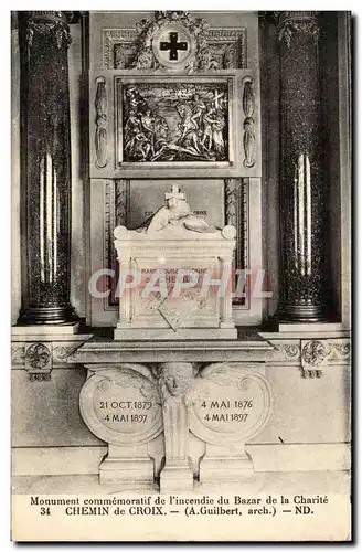 Paris - 1 - Monument Commemoratif de l&#39Incendie du Bazar de la Charite - Chemin de Croix Cartes postales