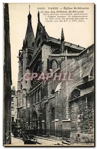 Paris - 1 - Eglise St Severin et rue des Pretres St Severin Cartes postales