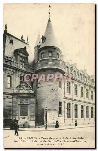 Paris - 1 - Tour dependant de l&#39enceinte fortifiee du Prieure de Saint Martin des Champs - constr