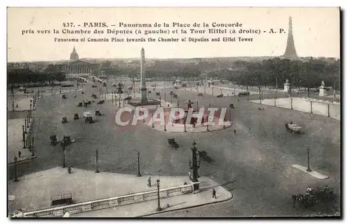 Paris - 8 - Panorama de la Place de la Concorde pris vers la Chambre des Deputes - Ansichtskarte AK