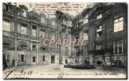 Paris - Ancien Hotel Lamoignon - rue pave - Cartes postales