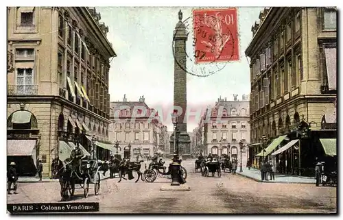 Paris - 1 - Colonne Vendome - cheval - horses - Cartes postales