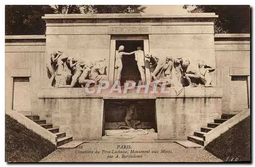 Paris Cartes postales Cimetiere du Pere Lachaise Monument aux Morts par Bartholome