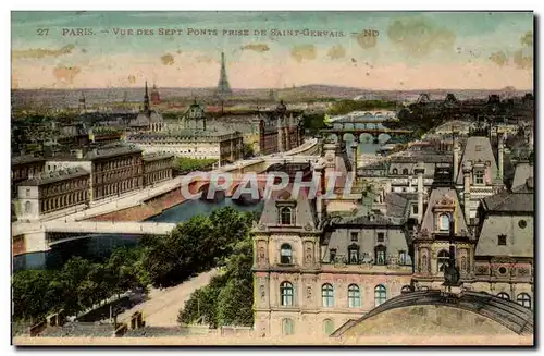 Paris Cartes postales Vue des sept ponts prise de St Germain