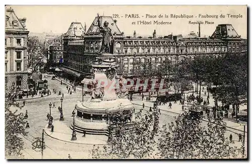 Paris Ansichtskarte AK Place de la Republiquet FAubourg du Temple