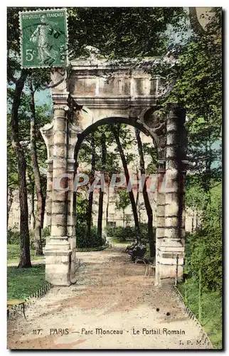 Paris Cartes postales Parc monceau Le portail Romain