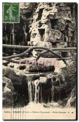 Paris Cartes postales Buttes Chaumont Petite cascade