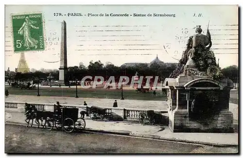 Paris Ansichtskarte AK Place de la Concorde Statue de Strasbourg