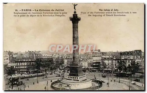 Paris Cartes postales Colonne de Juillet Bastille