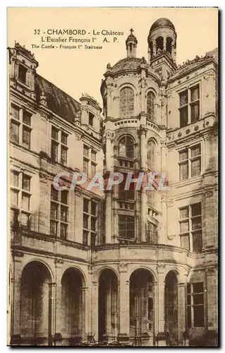 Chambord Cartes postales Le chateau L&#39escalier Francois 1er