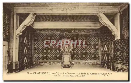 Chambord Ansichtskarte AK Le chateau La salle du conseil de Louis XIV