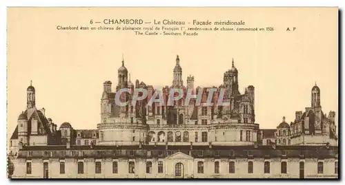 Chambord Ansichtskarte AK Le chateau Facade Meridionale