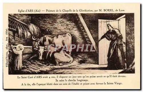 Cartes postales Ars Eglise Peinture de la chapelle de la glorification par M Borel de Lyon (vaches)