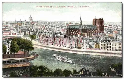 Paris Cartes postales L&#39eglise de Notre Dame et la Seine