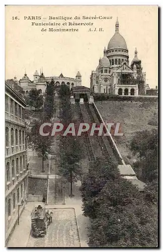 Paris Cartes postales Basilique du Sacre Coeur Funiculaire et reservoir de Montmartre