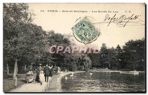 Paris Cartes postales Bois de Boulogne Les bords du lac