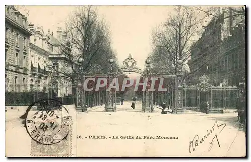 Paris Cartes postales La grille du parc monceau