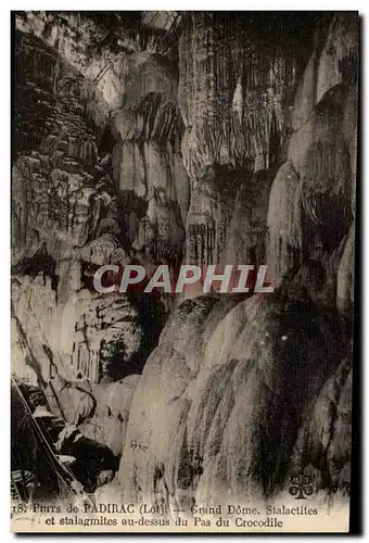 Cartes postales Puits de Padirac Grand Dome Stalactites et salagmites du pas du crocodile