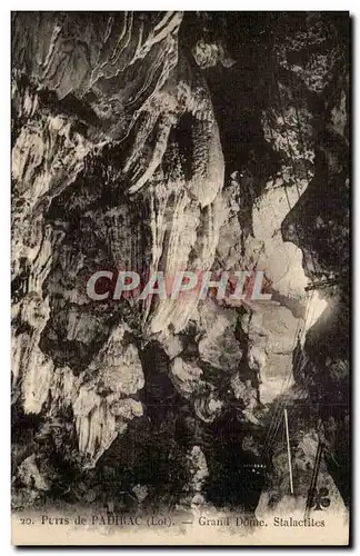 Cartes postales Puits de Padirac Grand dome Stalacites