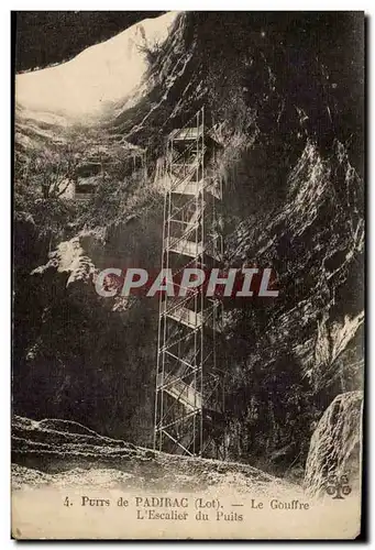 Cartes postales Puits de Padirac Le gouffre L&#39escalier du puits