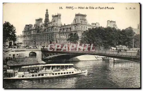 Paris Cartes postales L&#39hotel de ville Salon et pont d&#39Arcole