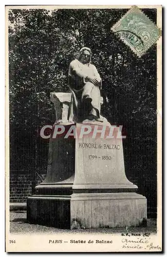 Paris Cartes postales Statue de Balzac