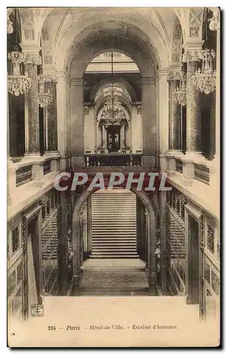 Paris Cartes postales Hotel de ville Escalier d&#39honneur