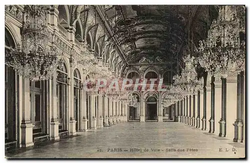 Paris Cartes postales Hotel de ville Salle des fetes