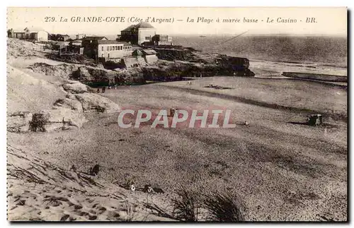 La Grande cote Ansichtskarte AK La plage a maree basse Le casino