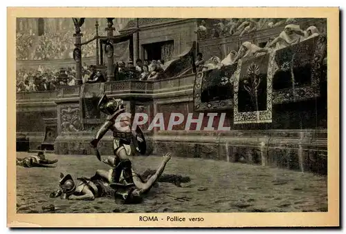 Italie Italia Roma Cartes postales Il Colosseo Pollice verso (gladiateur gladiator)