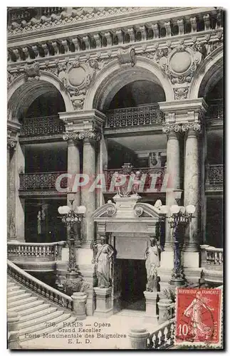 Paris Cartes postales Opera Grand Escalier Porte monumentale et baignoires