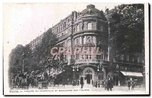 Paris Cartes postales Le Theatre du Vaudeville et boulevard des Italiens