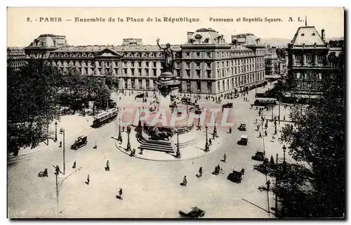 Paris - 10 - Ensemble de la Place de la Republique Ansichtskarte AK