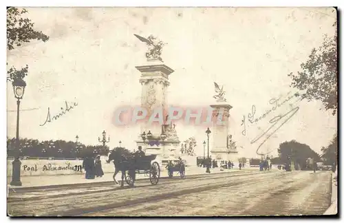 Paris - 7 - Pont Alexandre III - cheval - horse CARTE PHOTO