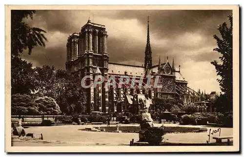 Paris - 4 - Notre Dame - Vue du Square Rene Vivani Ansichtskarte AK