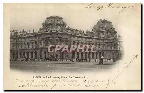 Paris - 1 - Le Louvre - Place du Carrousel - Ansichtskarte AK