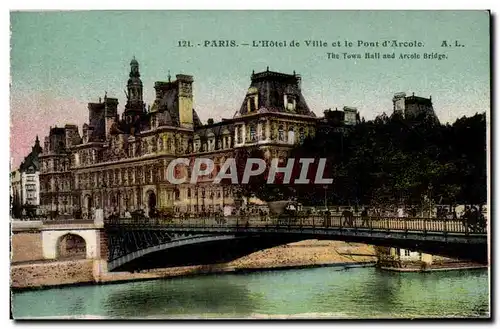 Paris - 4 - L&#39Hotel de Ville et le Pont d&#39Arcole Cartes postales