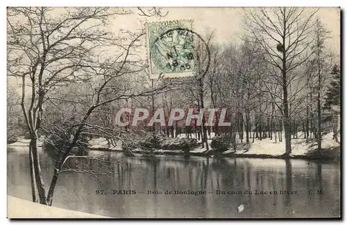 Paris - 16 - Bois de Boulogne - Un Coin du Lac en Hiver - Ansichtskarte AK