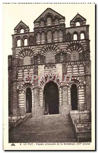 Le Puy - Facade de la Cathedrale Principale - Ansichtskarte AK