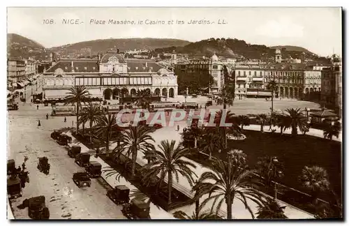 Nice - Place Massena - le Casino et les Jardins - Ansichtskarte AK